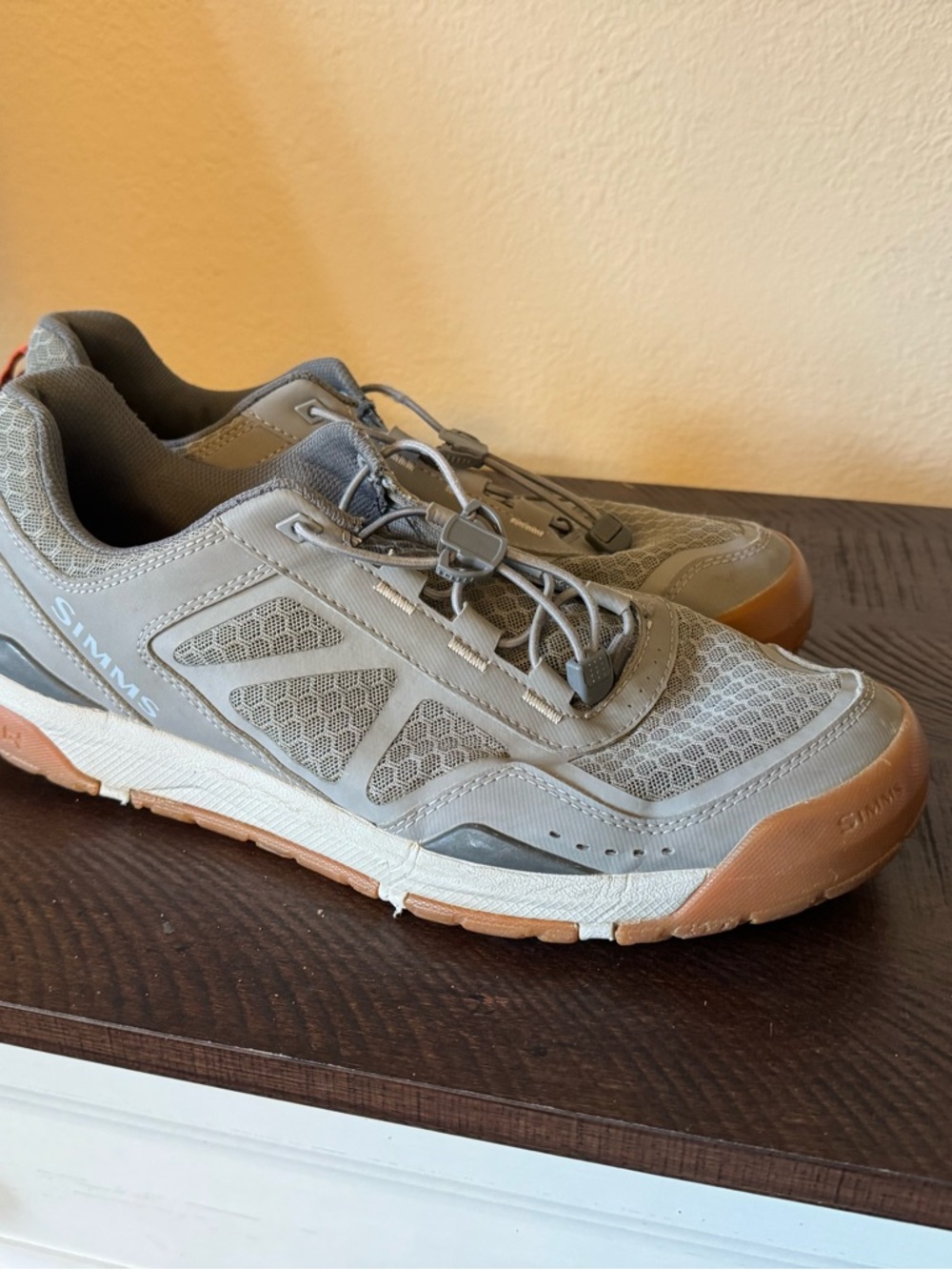 Simms Challenger Boat Shoes Mens 11.5 Gray Orange Fishing Deck Water Shoes